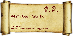 Vértes Patrik névjegykártya
