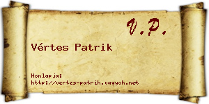 Vértes Patrik névjegykártya